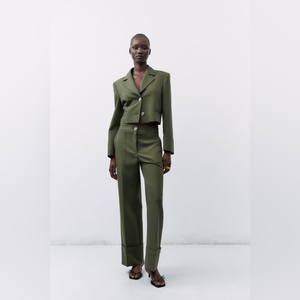 ZARA TROUSERS WITH TURN-UP HEMS